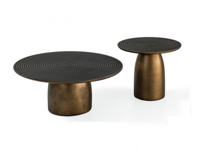 Couchtisch set 2x rund Wohnzimmer Tisch Edelstahl Luxus gold 2tlg. Tische